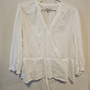 XXL A New Day Brand White Cotton Blouse